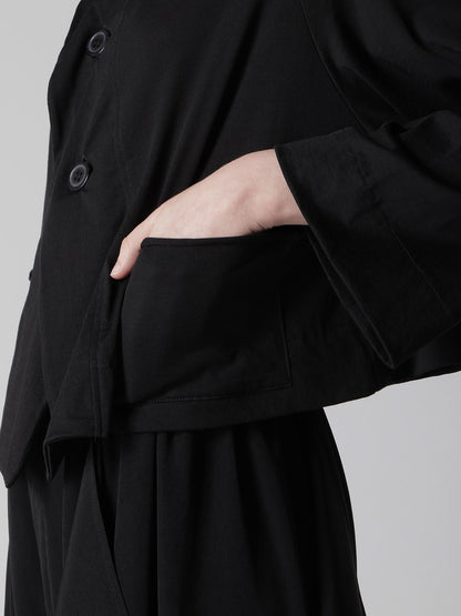 COTTON JERSEY ARRANGED 3-BUTTON JACKET