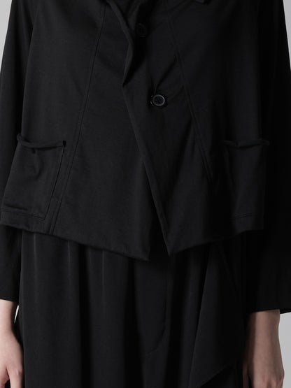 COTTON JERSEY ARRANGED 3-BUTTON JACKET