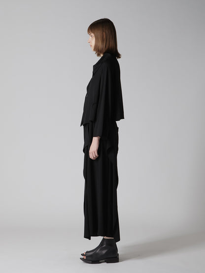 COTTON JERSEY ARRANGED 3-BUTTON JACKET