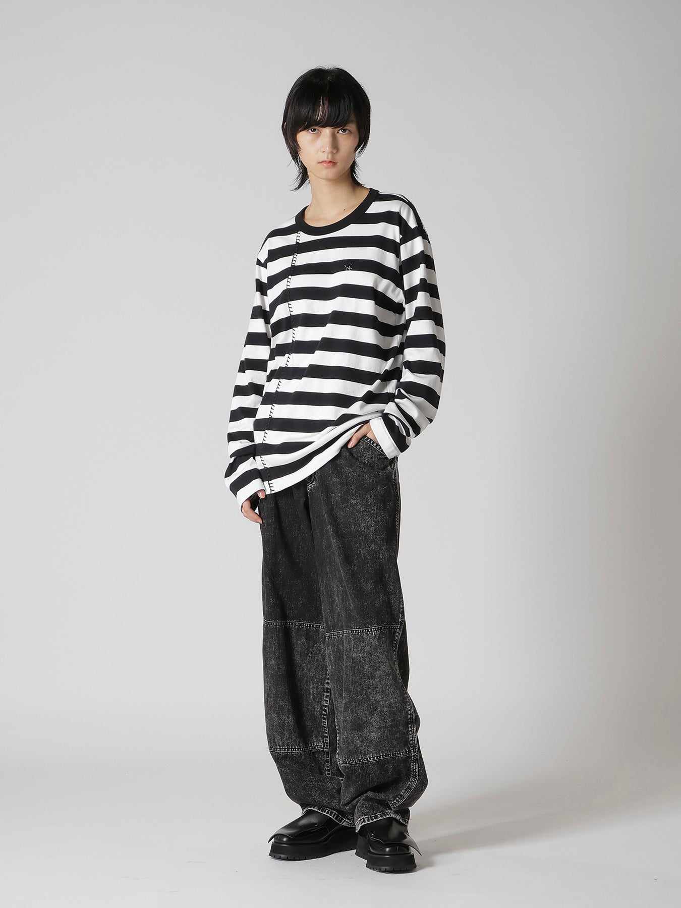 STRIPE JERSEY Y's STITCH LONG T