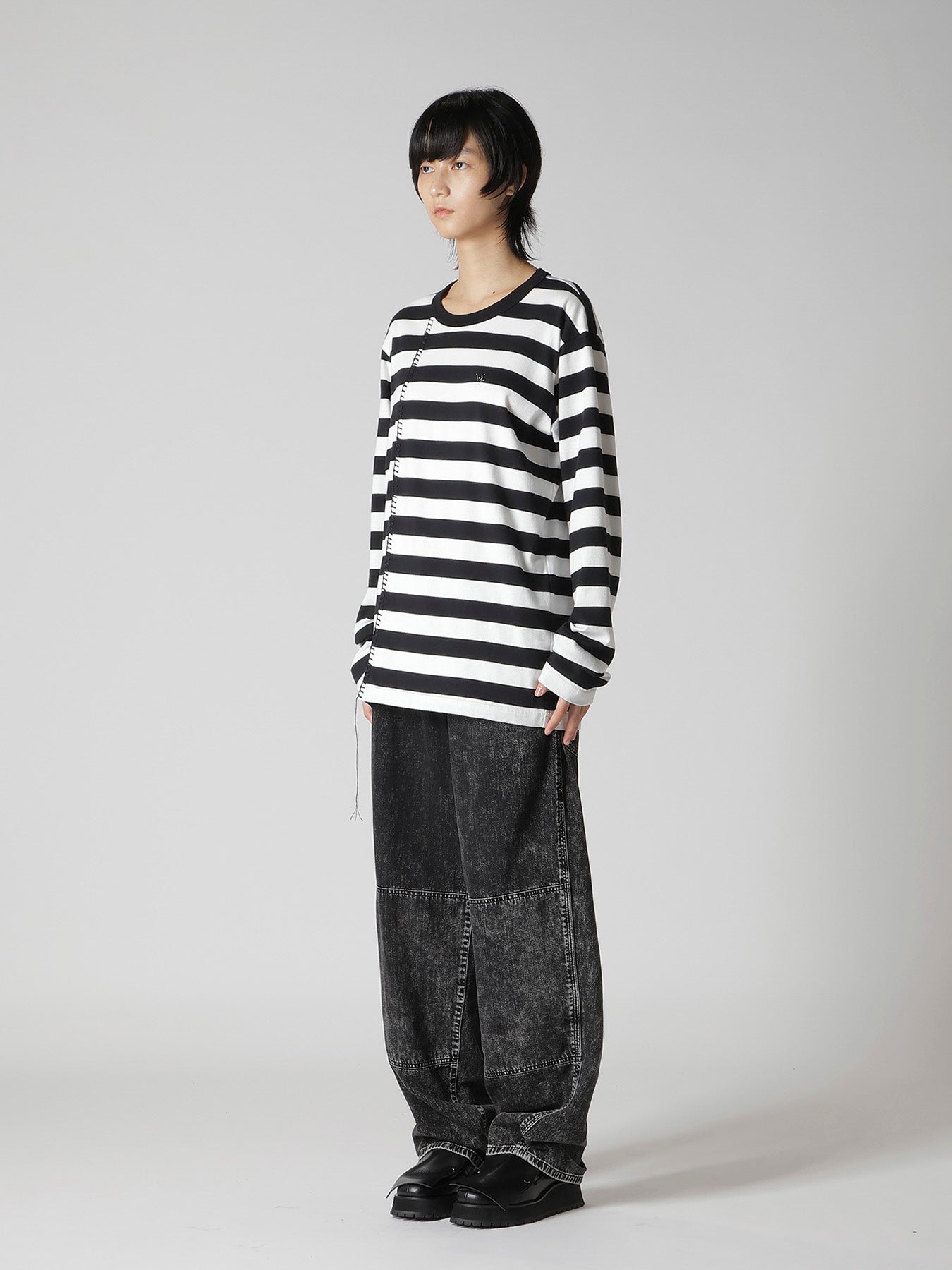 STRIPE JERSEY Y's STITCH LONG T