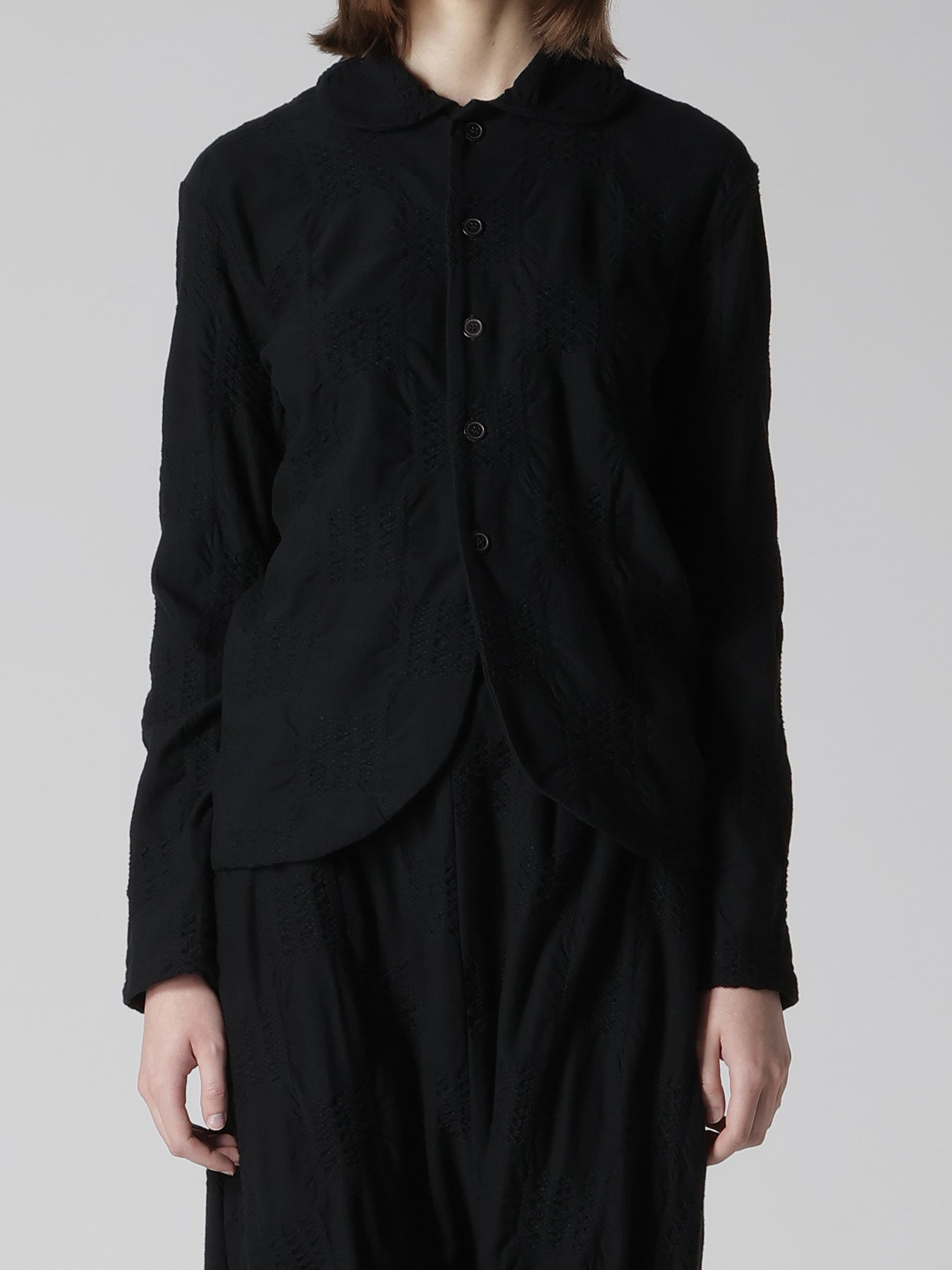 BLOCK TUCK JQ 5-BUTTON CARDIGAN