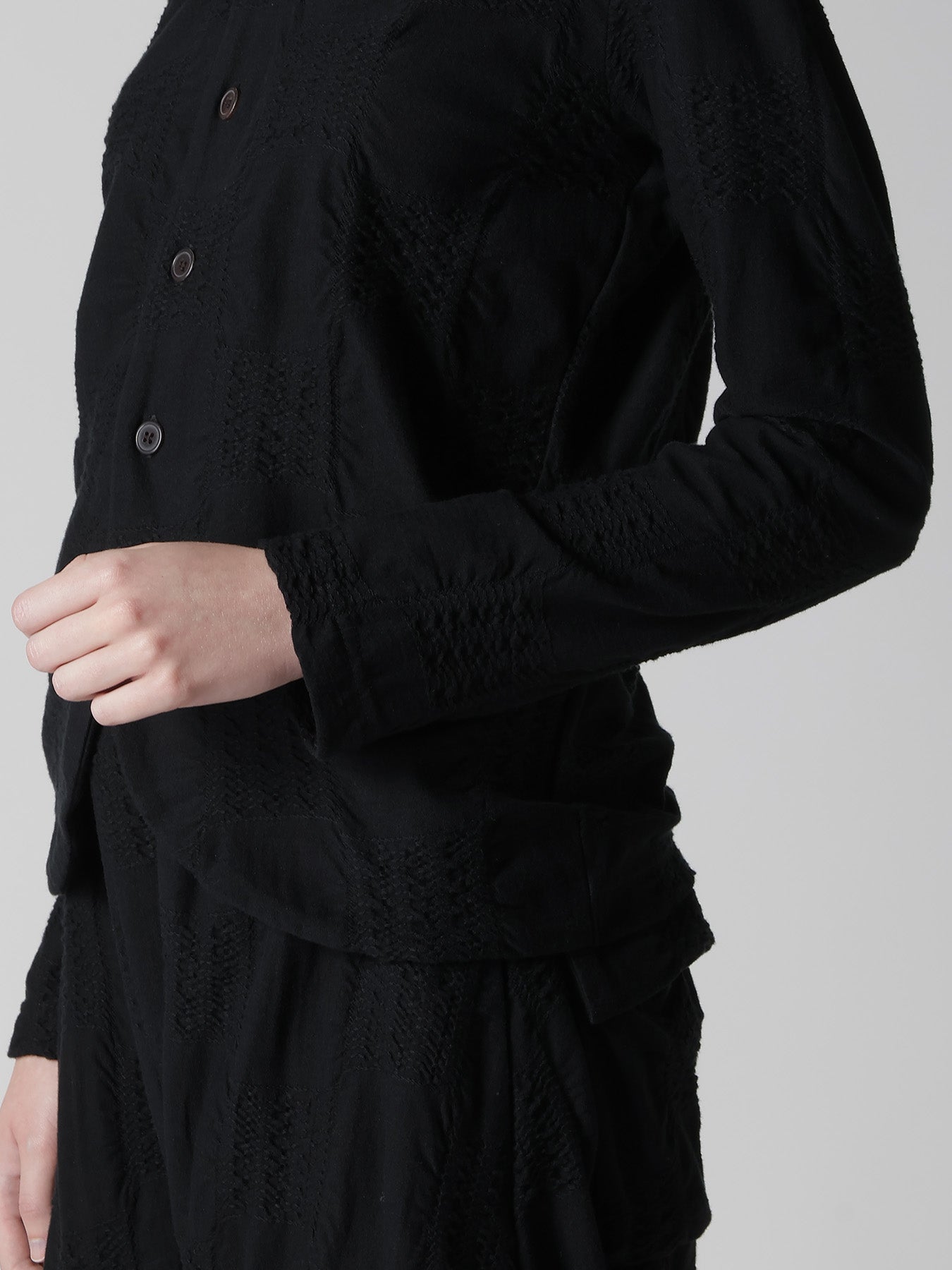 BLOCK TUCK JQ 5-BUTTON CARDIGAN
