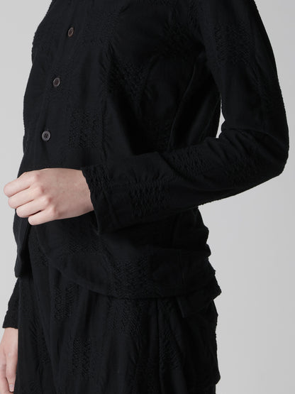 BLOCK TUCK JQ 5-BUTTON CARDIGAN