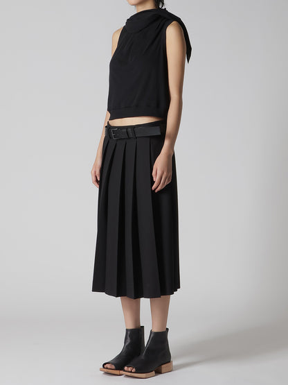 POLYESTER PLEATED SKIRT