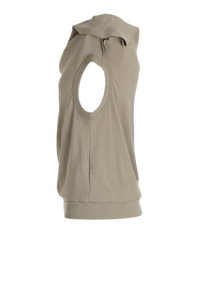 COTTON GAUZE FRAISE DRAPE TIE SLEEVELESS TEE