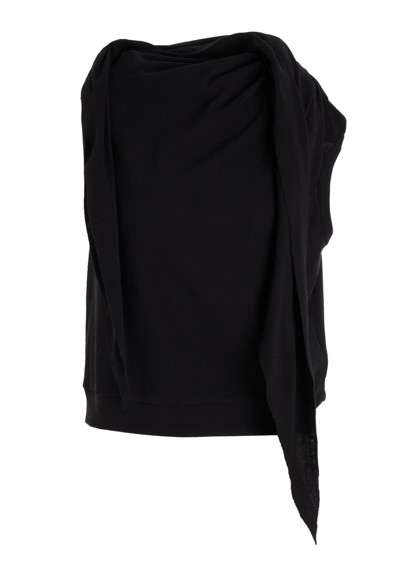 COTTON GAUZE FRAISE DRAPE TIE SLEEVELESS TEE
