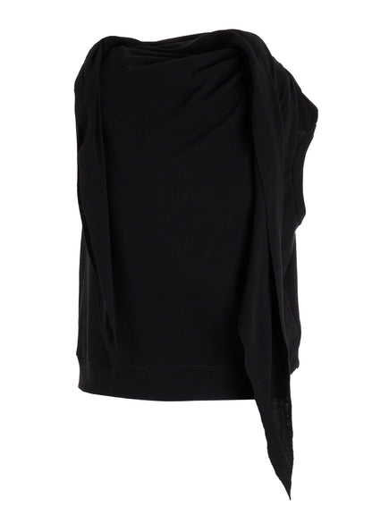 COTTON GAUZE FRAISE DRAPE TIE SLEEVELESS TEE