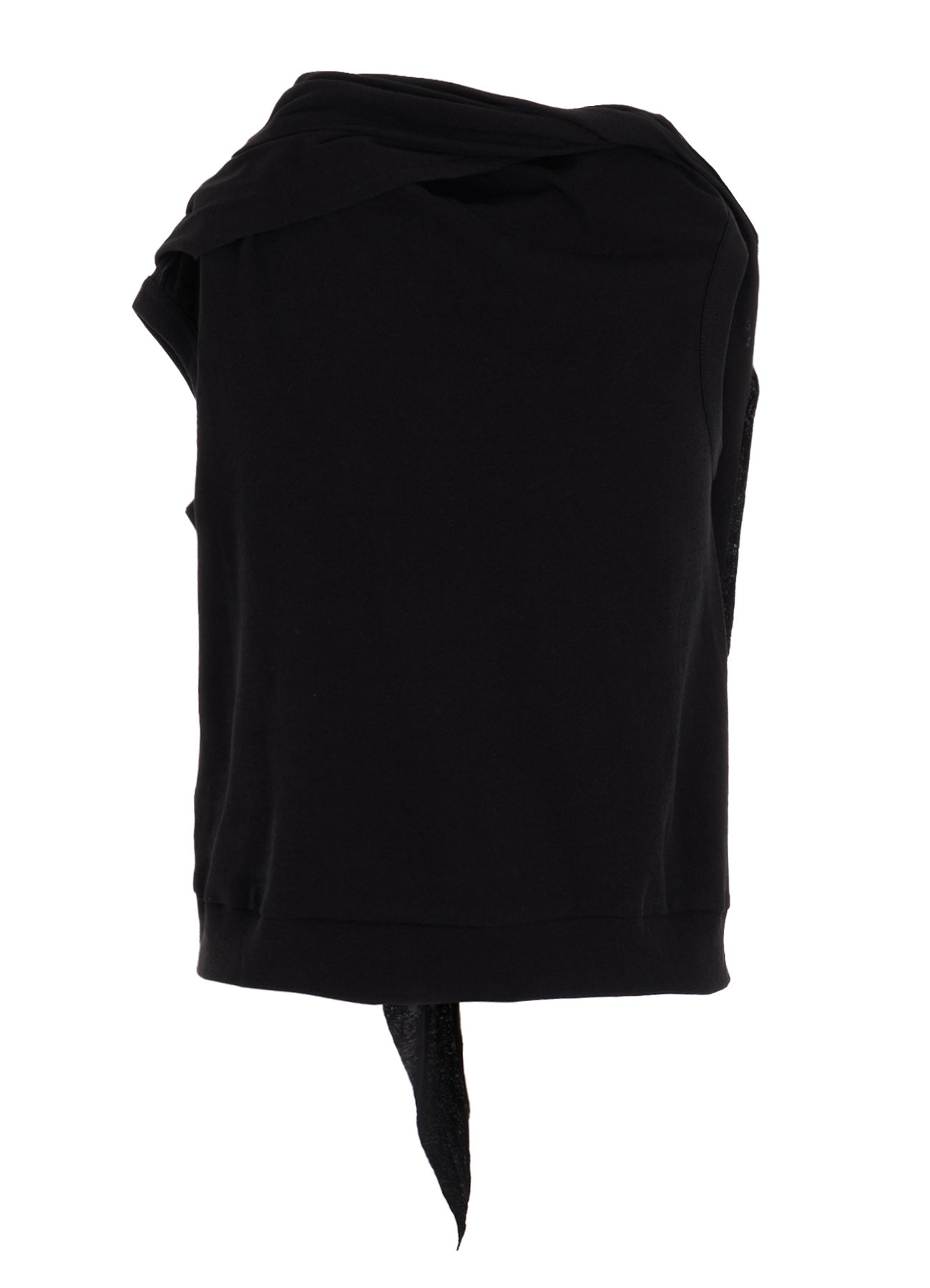 COTTON GAUZE FRAISE DRAPE TIE SLEEVELESS TEE