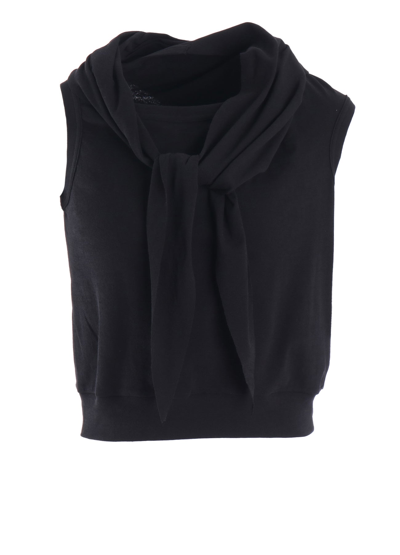 COTTON GAUZE FRAISE DRAPE TIE SLEEVELESS TEE