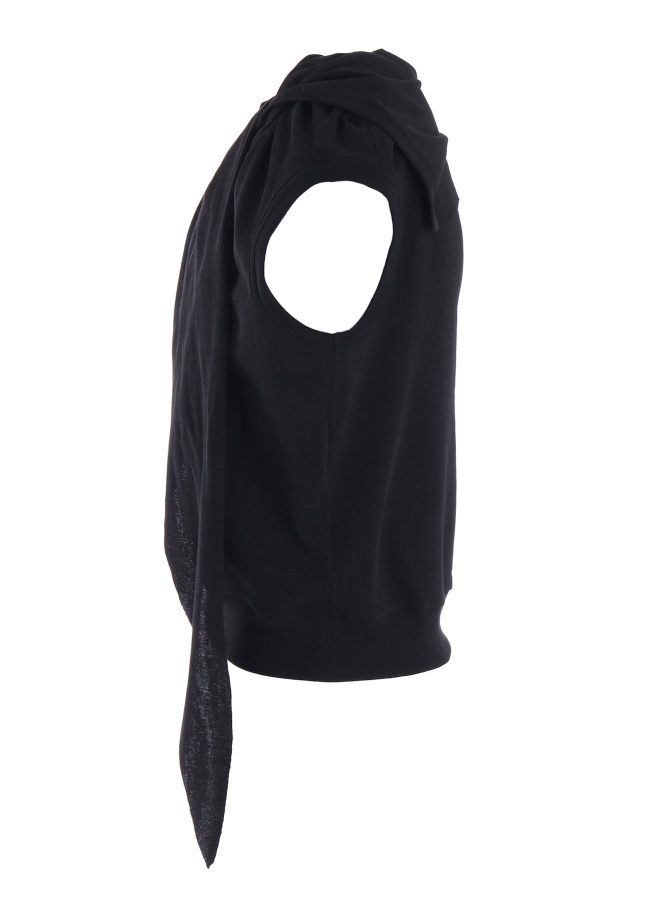 COTTON GAUZE FRAISE DRAPE TIE SLEEVELESS TEE