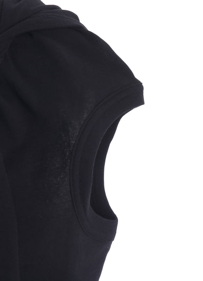 COTTON GAUZE FRAISE DRAPE TIE SLEEVELESS TEE