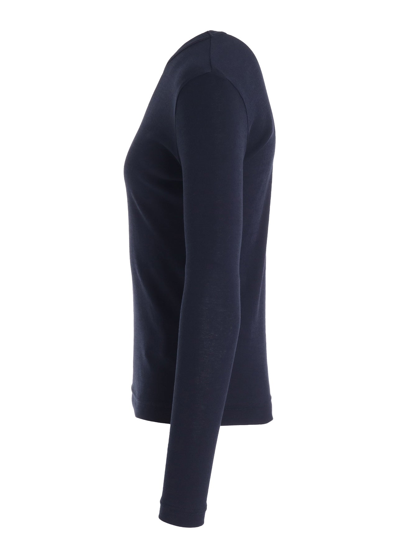 COTTON GAUZE FRAISE ROUND NECK LONG SLEEVE TEE