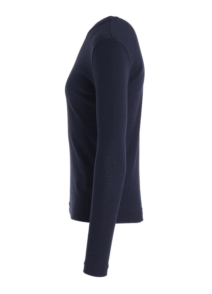 COTTON GAUZE FRAISE ROUND NECK LONG SLEEVE TEE