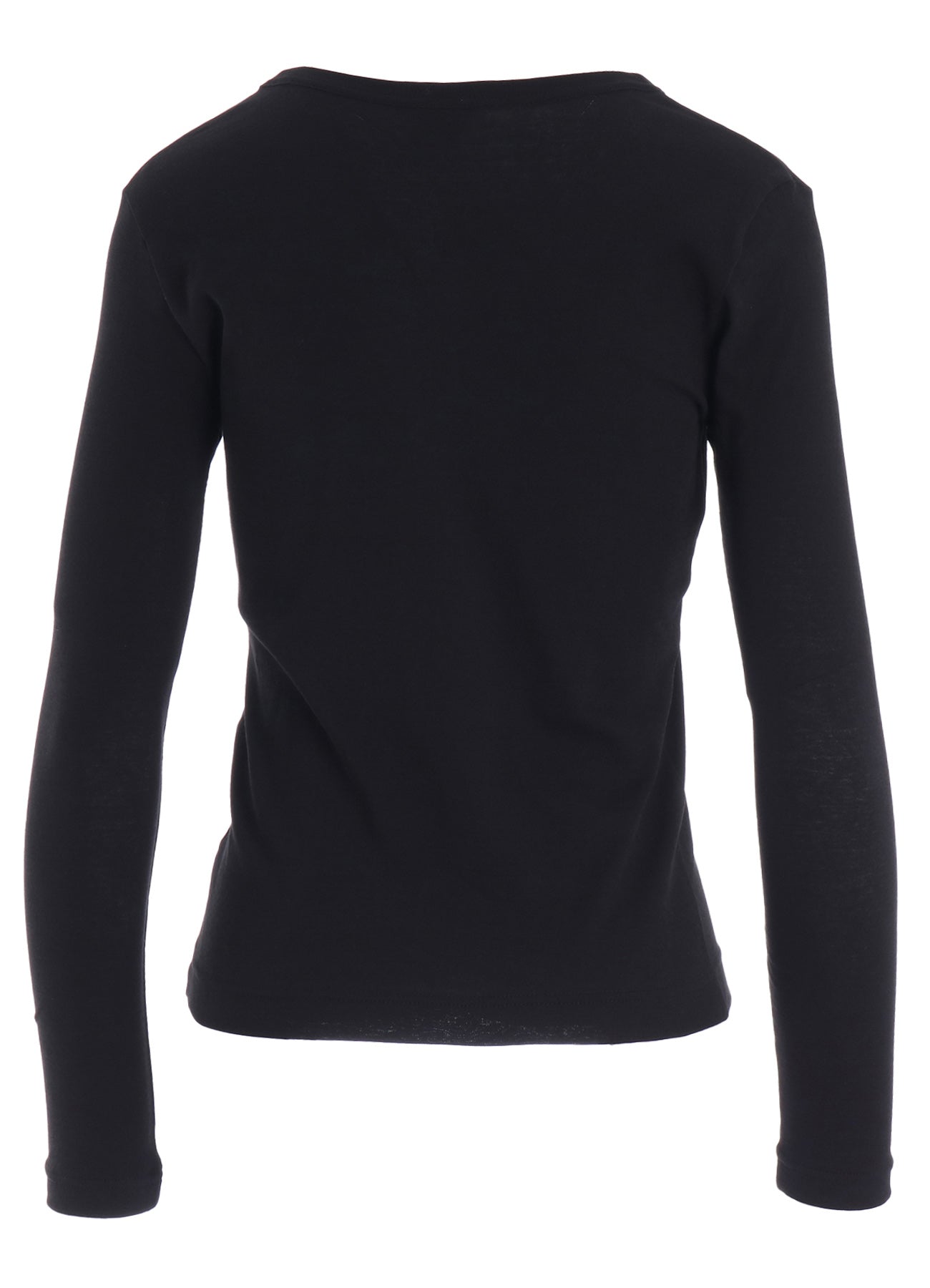 COTTON GAUZE FRAISE ROUND NECK LONG SLEEVE TEE