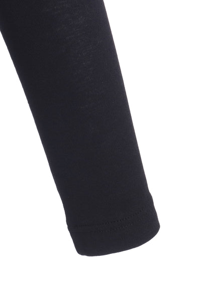 COTTON GAUZE FRAISE ROUND NECK LONG SLEEVE TEE