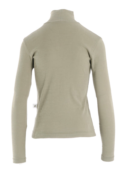 COTTON GAUZE FRAISE HIGHNECK LONG SLEEVE TEE