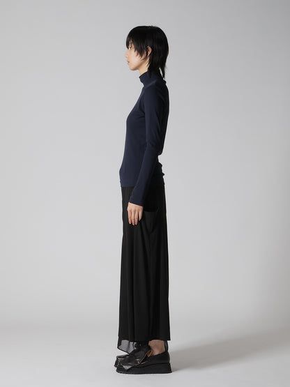 COTTON GAUZE FRAISE HIGHNECK LONG SLEEVE TEE