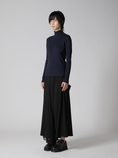 COTTON GAUZE FRAISE HIGHNECK LONG SLEEVE TEE