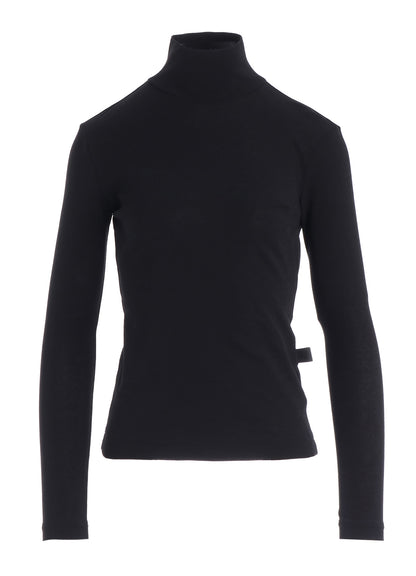 COTTON GAUZE FRAISE HIGHNECK LONG SLEEVE TEE