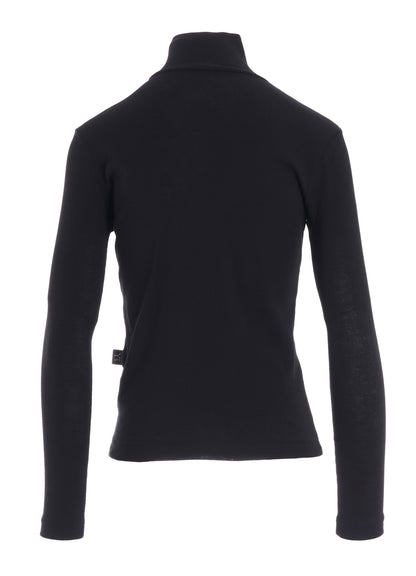 COTTON GAUZE FRAISE HIGHNECK LONG SLEEVE TEE