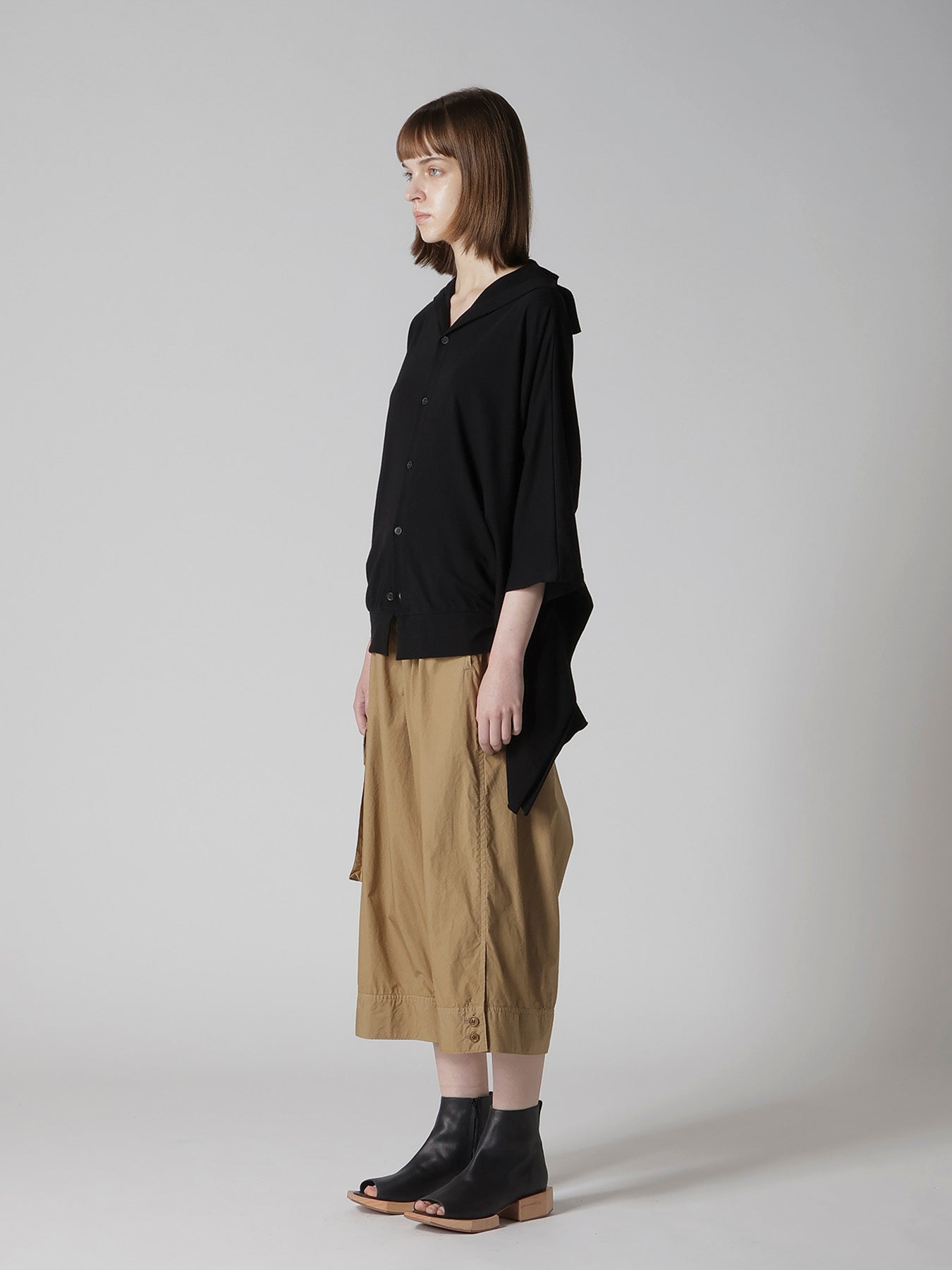 JERSEY RAGLAN COLLARED CARDIGAN