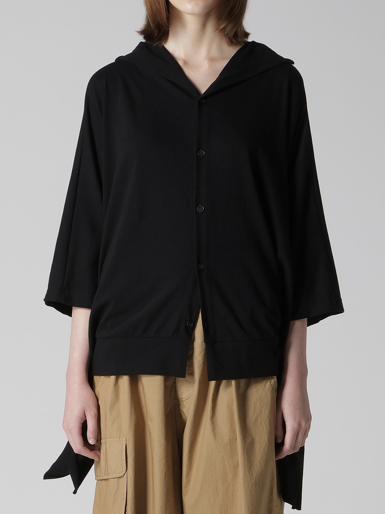 JERSEY RAGLAN COLLARED CARDIGAN