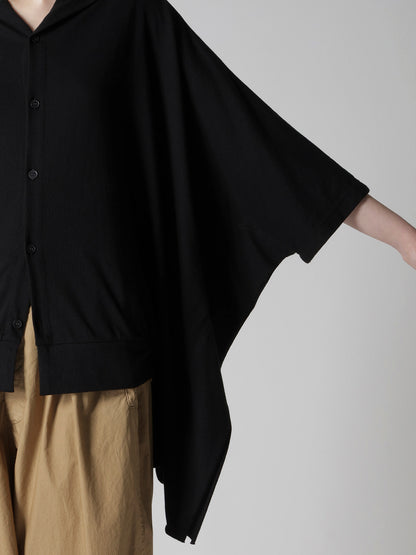 JERSEY RAGLAN COLLARED CARDIGAN