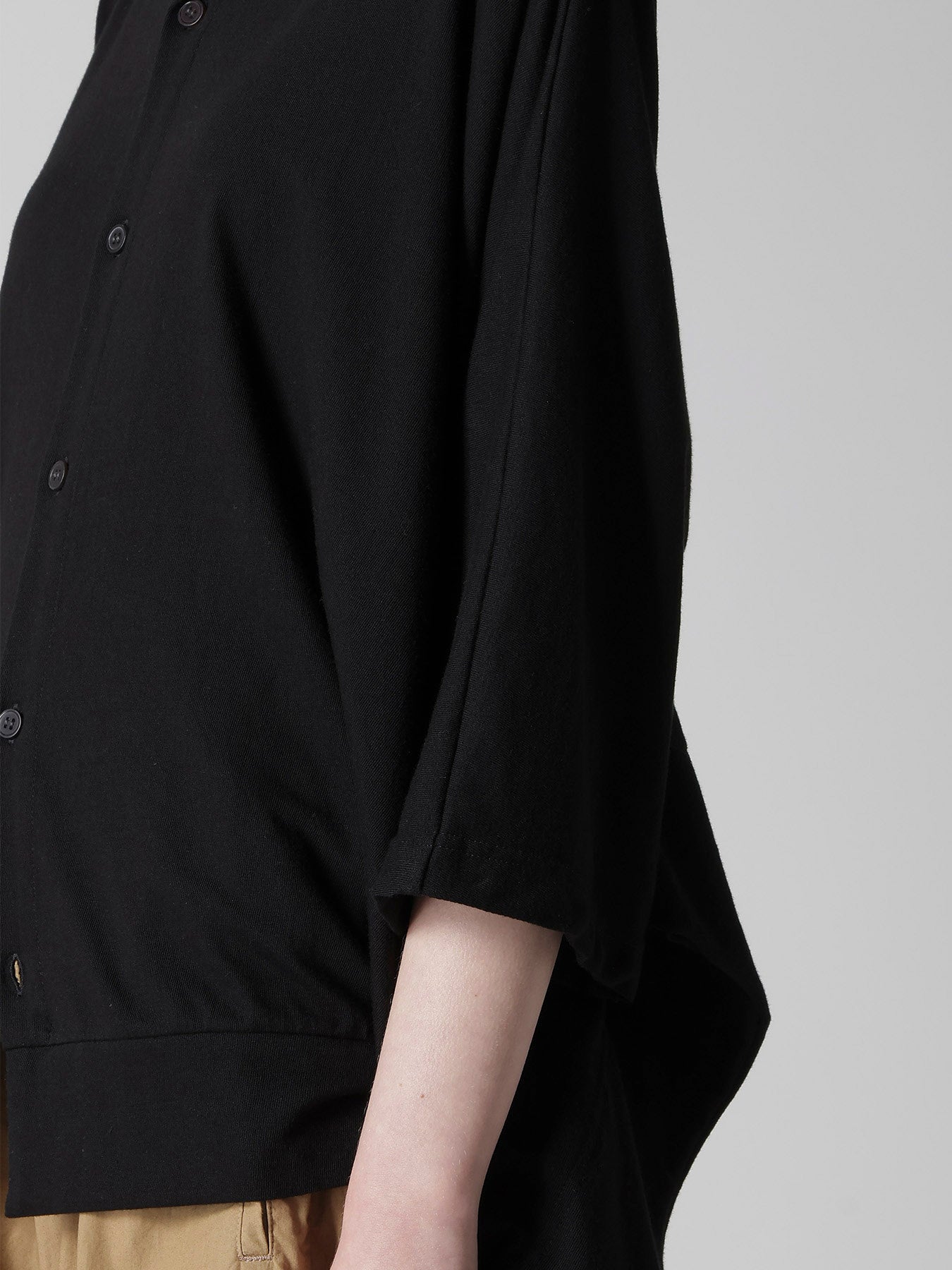 JERSEY RAGLAN COLLARED CARDIGAN