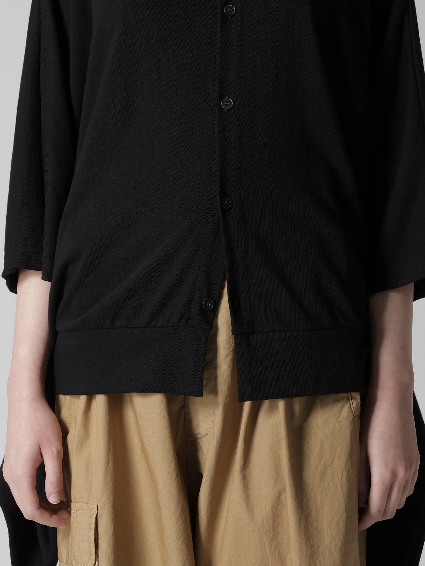 JERSEY RAGLAN COLLARED CARDIGAN