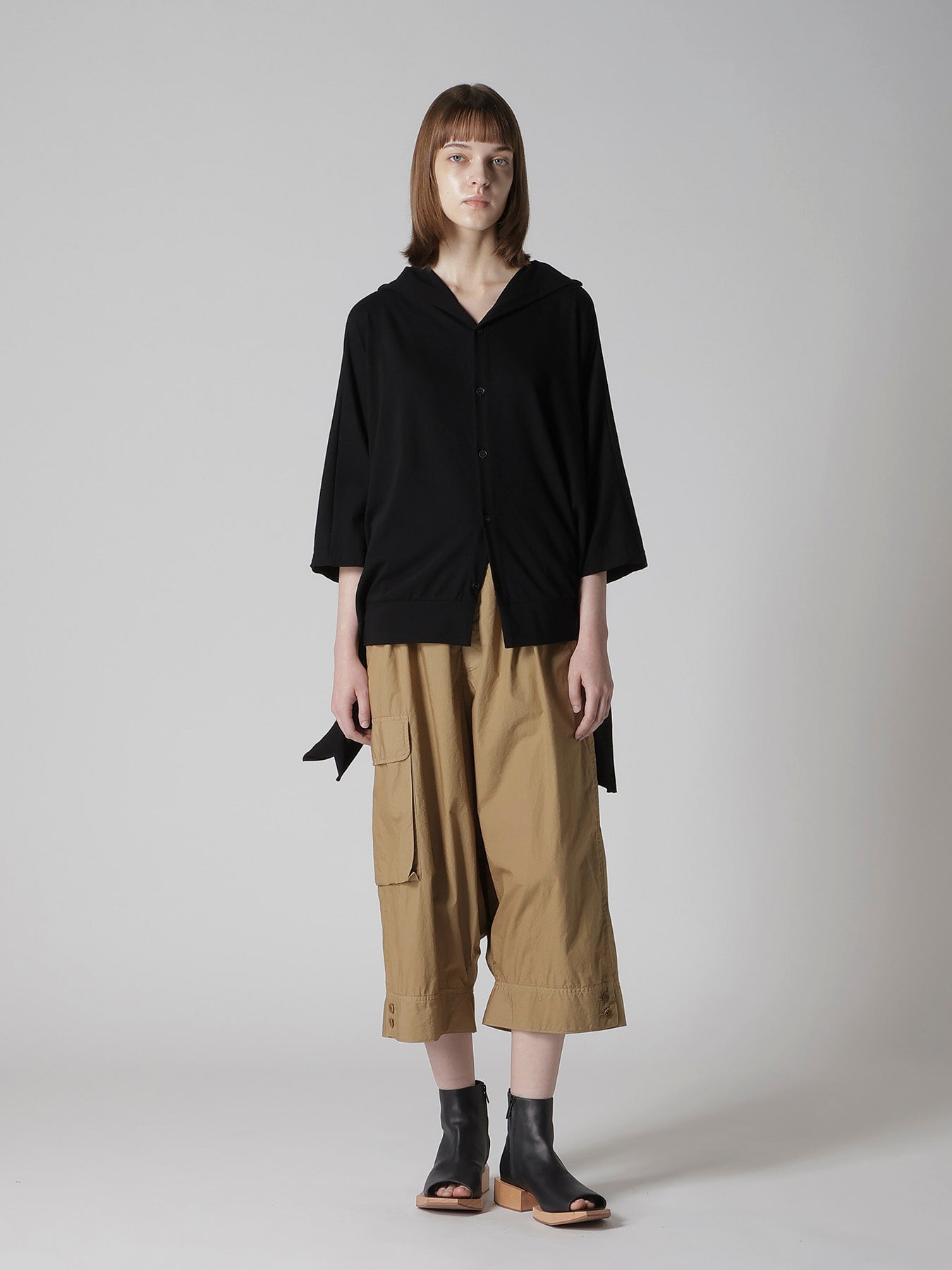 JERSEY RAGLAN COLLARED CARDIGAN