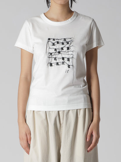 RANDOM STITCH EMBROIDERY SHORT SLEEVE TEE