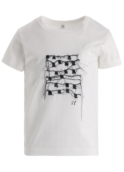 RANDOM STITCH EMBROIDERY SHORT SLEEVE TEE