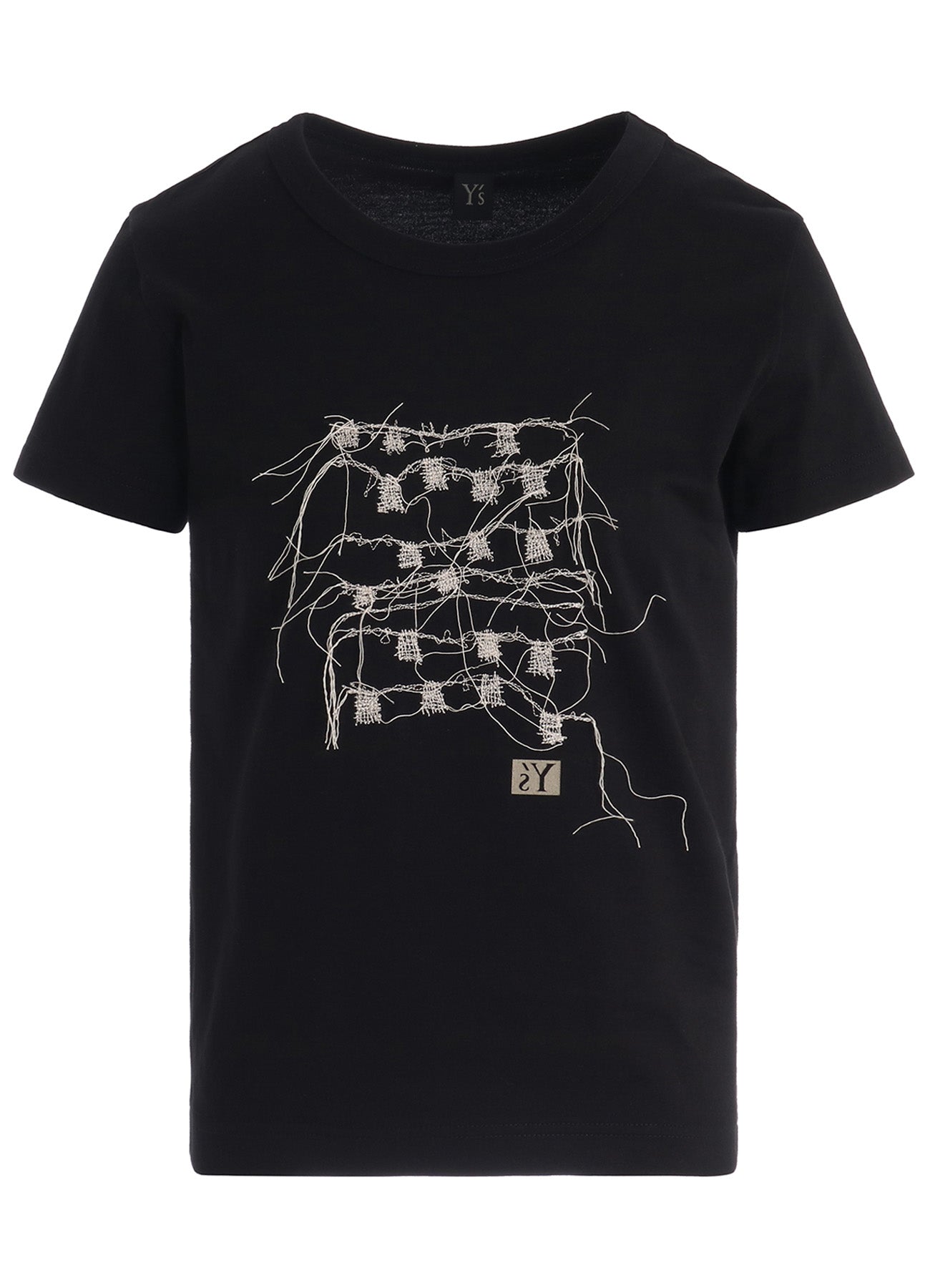 RANDOM STITCH EMBROIDERY SHORT SLEEVE TEE – THE SHOP YOHJI YAMAMOTO