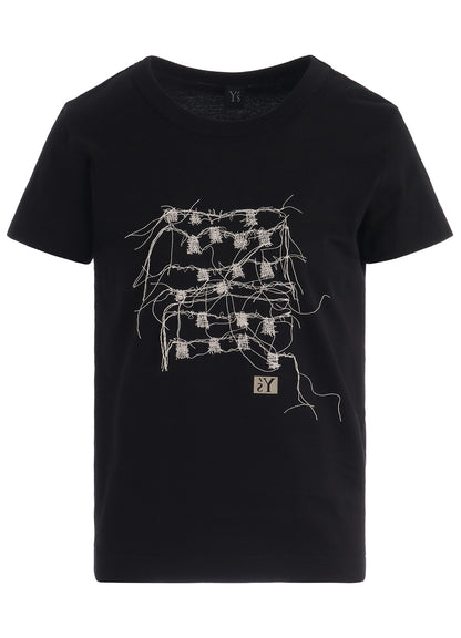 RANDOM STITCH EMBROIDERY SHORT SLEEVE TEE