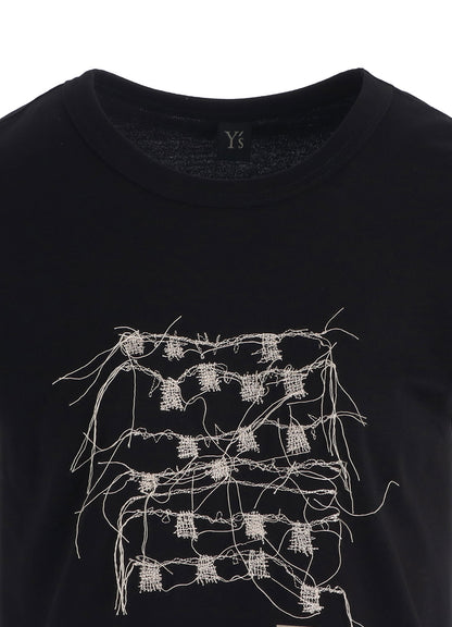 RANDOM STITCH EMBROIDERY SHORT SLEEVE TEE