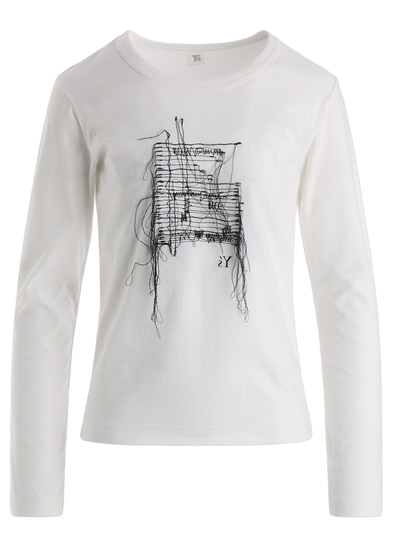 RANDOM STITCH EMBROIDERY LONG SLEEVE TEE