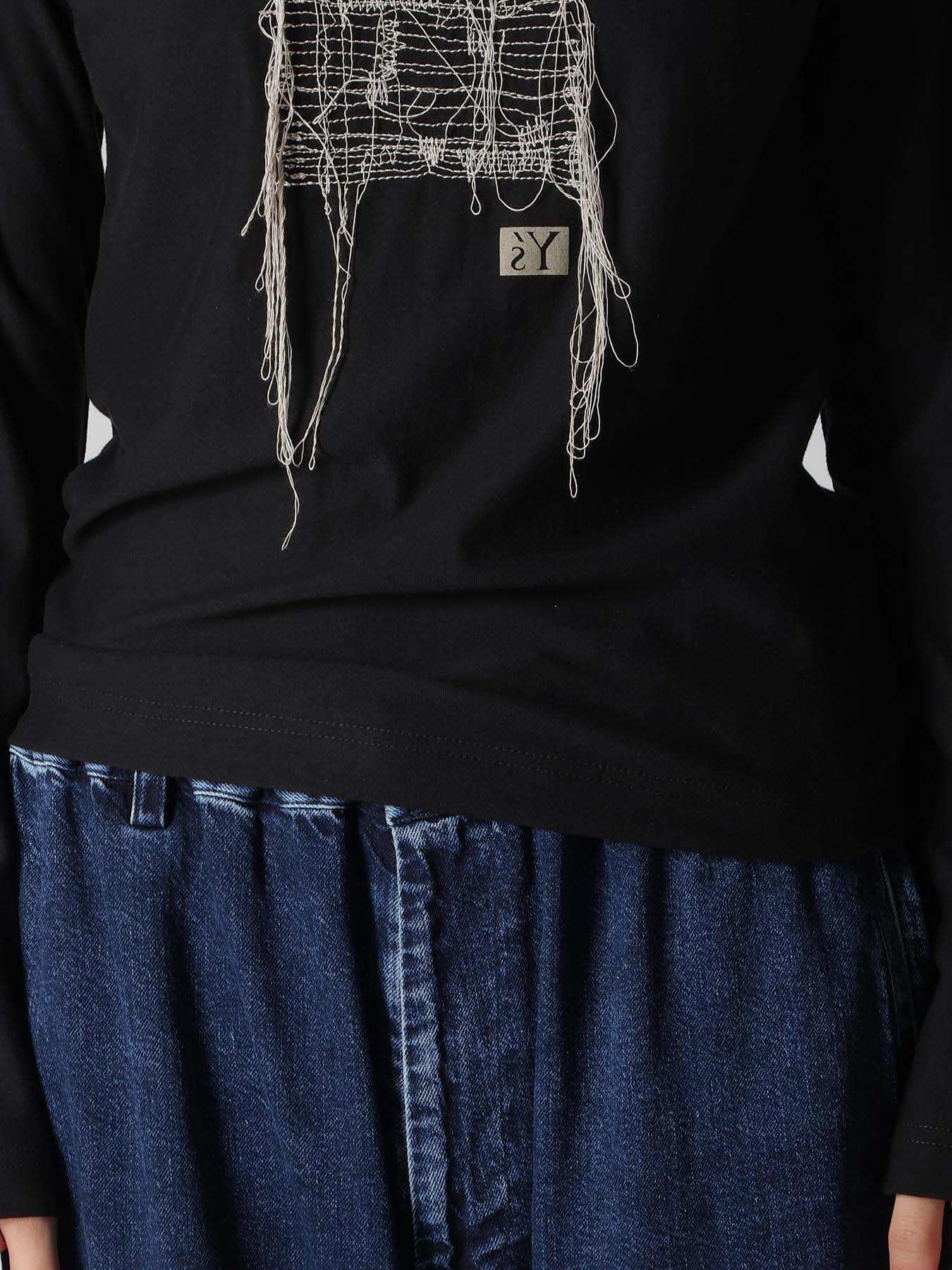 RANDOM STITCH EMBROIDERY LONG SLEEVE TEE – THE SHOP YOHJI YAMAMOTO