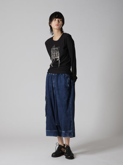 RANDOM STITCH EMBROIDERY LONG SLEEVE TEE