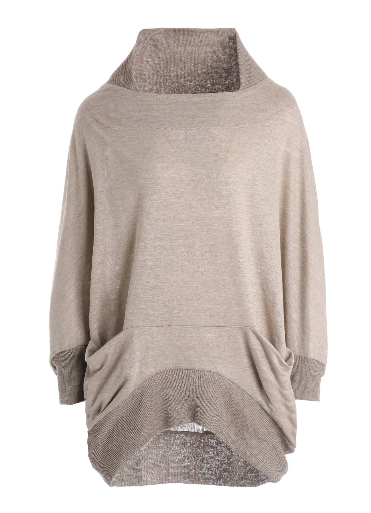 LINEN JERSEY LOOSE FIT POCKET PULLOVER