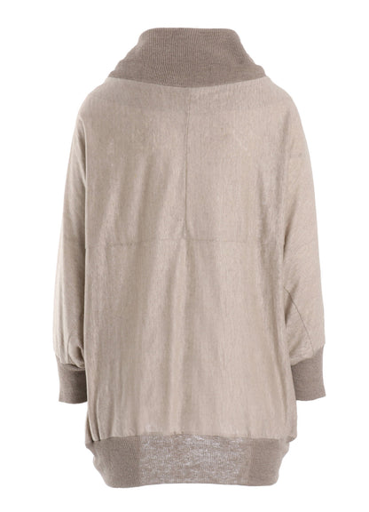 LINEN JERSEY LOOSE FIT POCKET PULLOVER