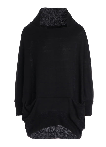 LINEN JERSEY LOOSE FIT POCKET PULLOVER