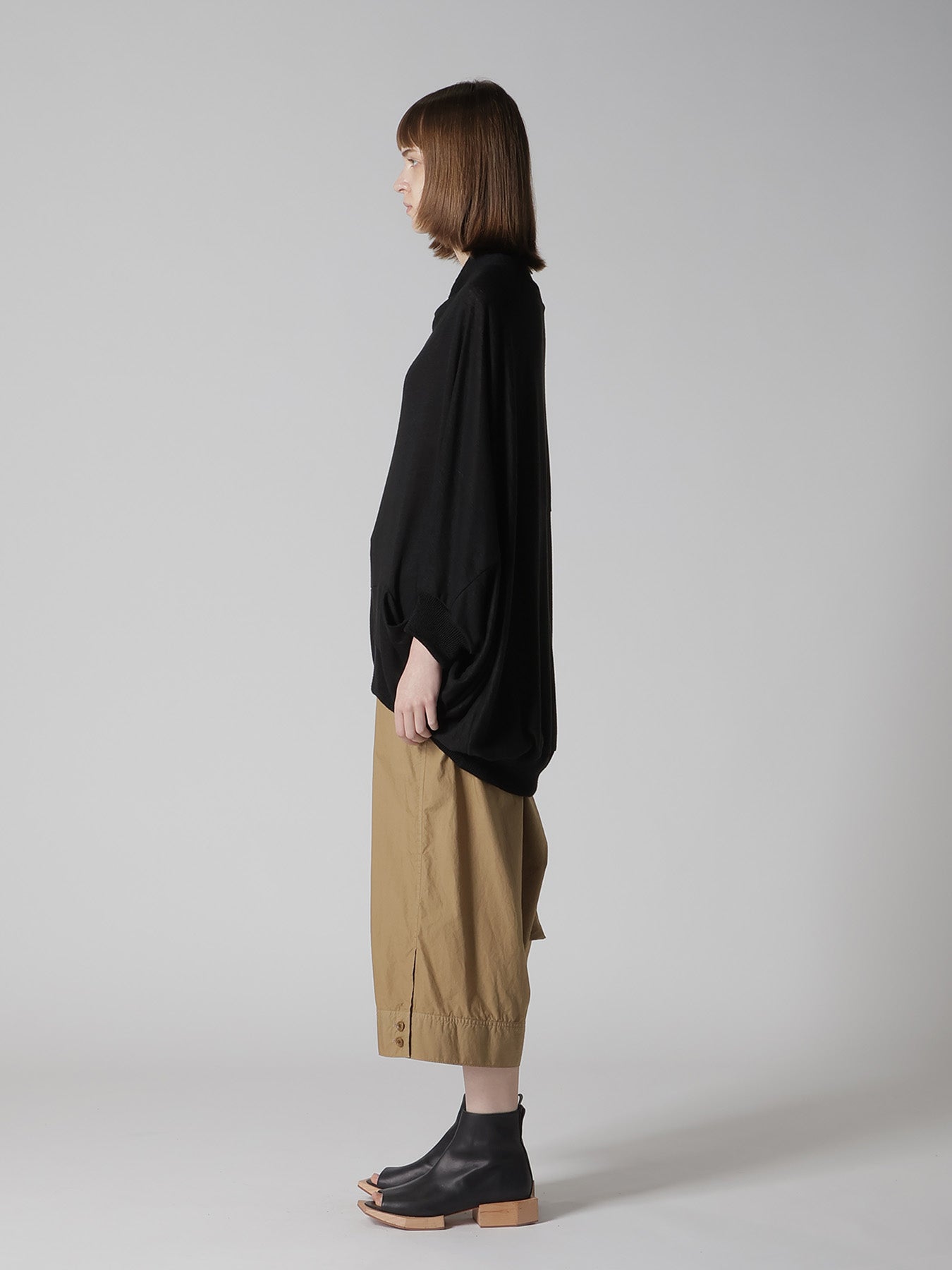 LINEN JERSEY LOOSE FIT POCKET PULLOVER