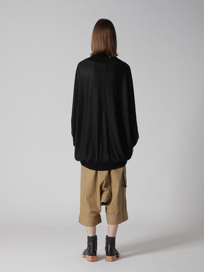 LINEN JERSEY LOOSE FIT POCKET PULLOVER