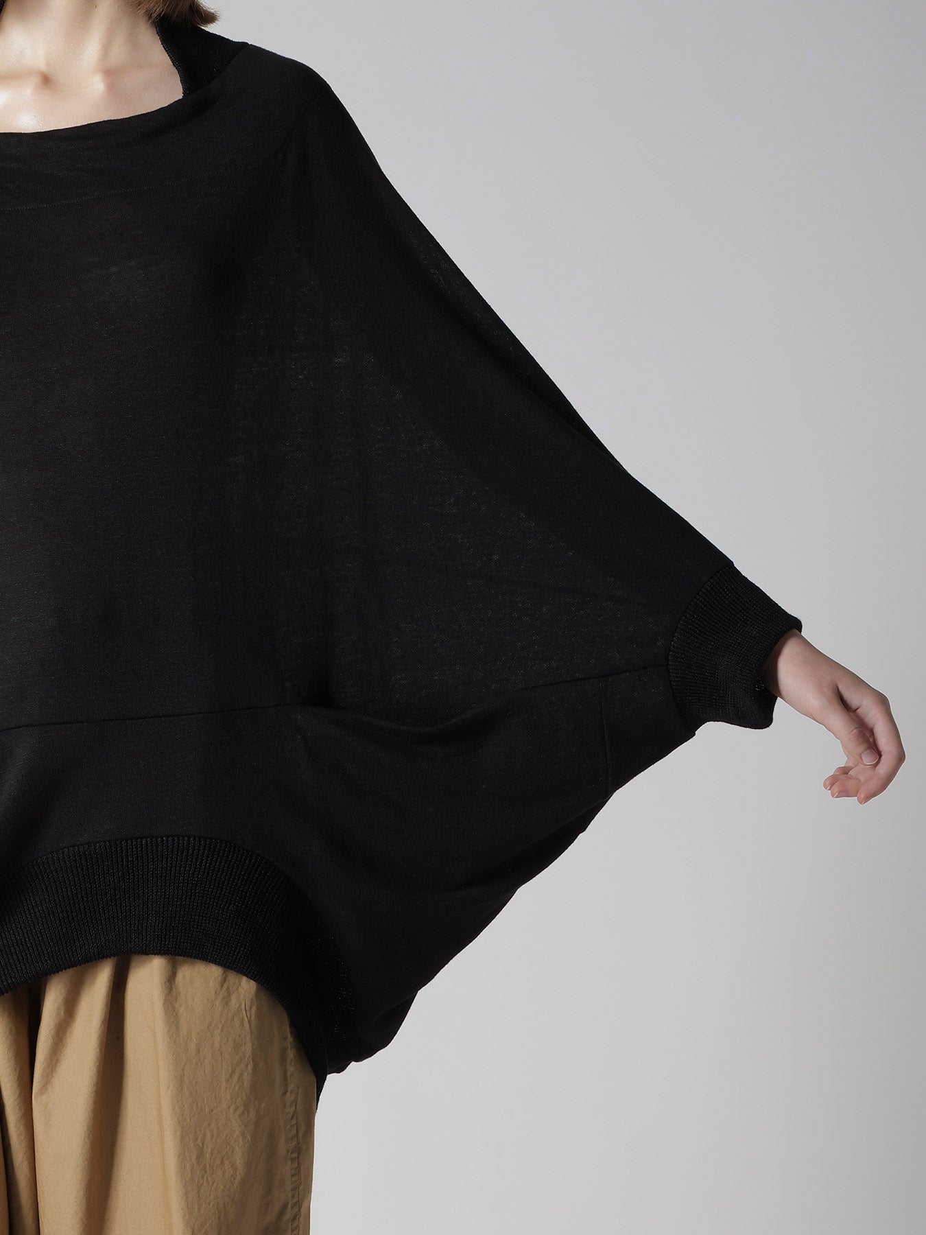 LINEN JERSEY LOOSE FIT POCKET PULLOVER