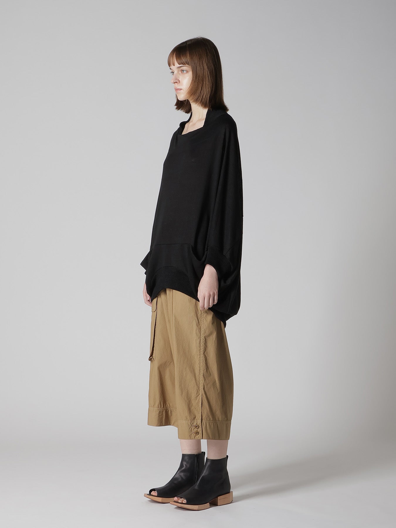 LINEN JERSEY LOOSE FIT POCKET PULLOVER