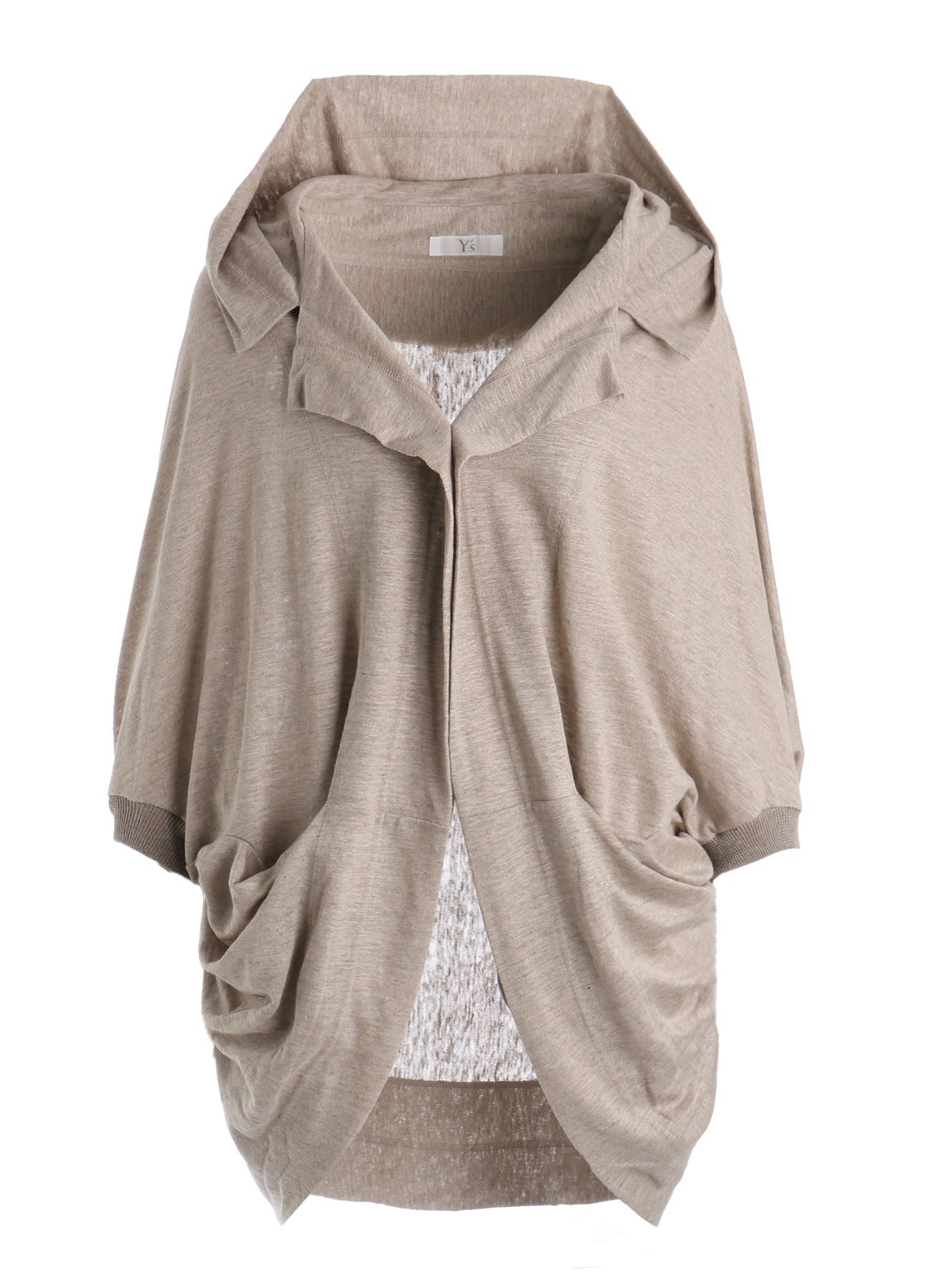 LINEN JERSEY LOOSE FIT POCKET CARDIGAN