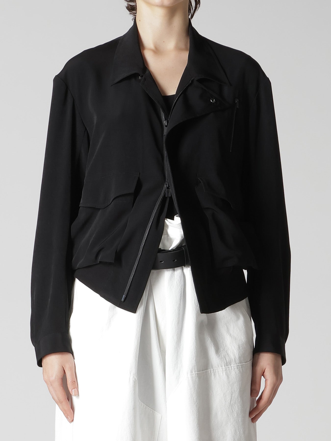 TA/PE CREPE DE CHINE 2 POCKET BLOUSON