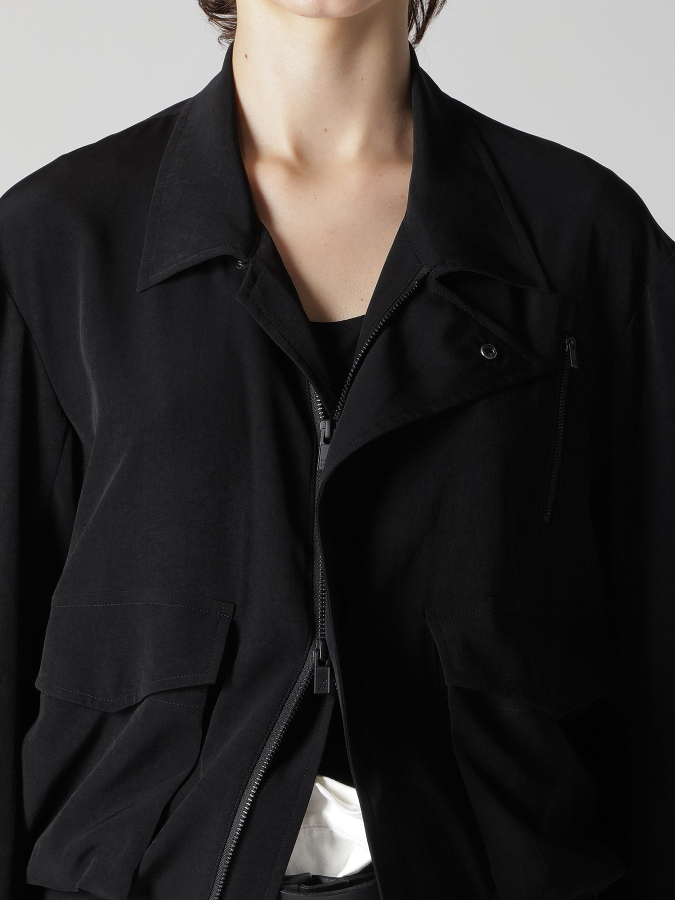 TA/PE CREPE DE CHINE 2 POCKET BLOUSON