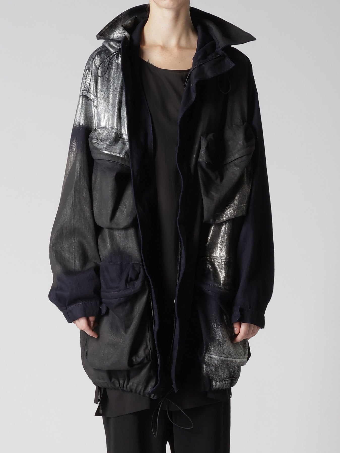 8OZ DENIM FOIL PRINT 4POCKET BLOUSON